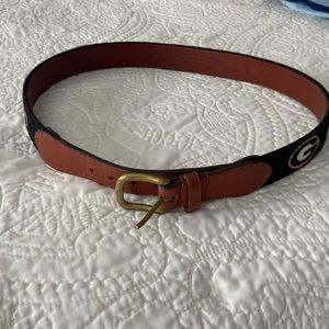 Mens Smathers and Branson needlepoint UGA belt